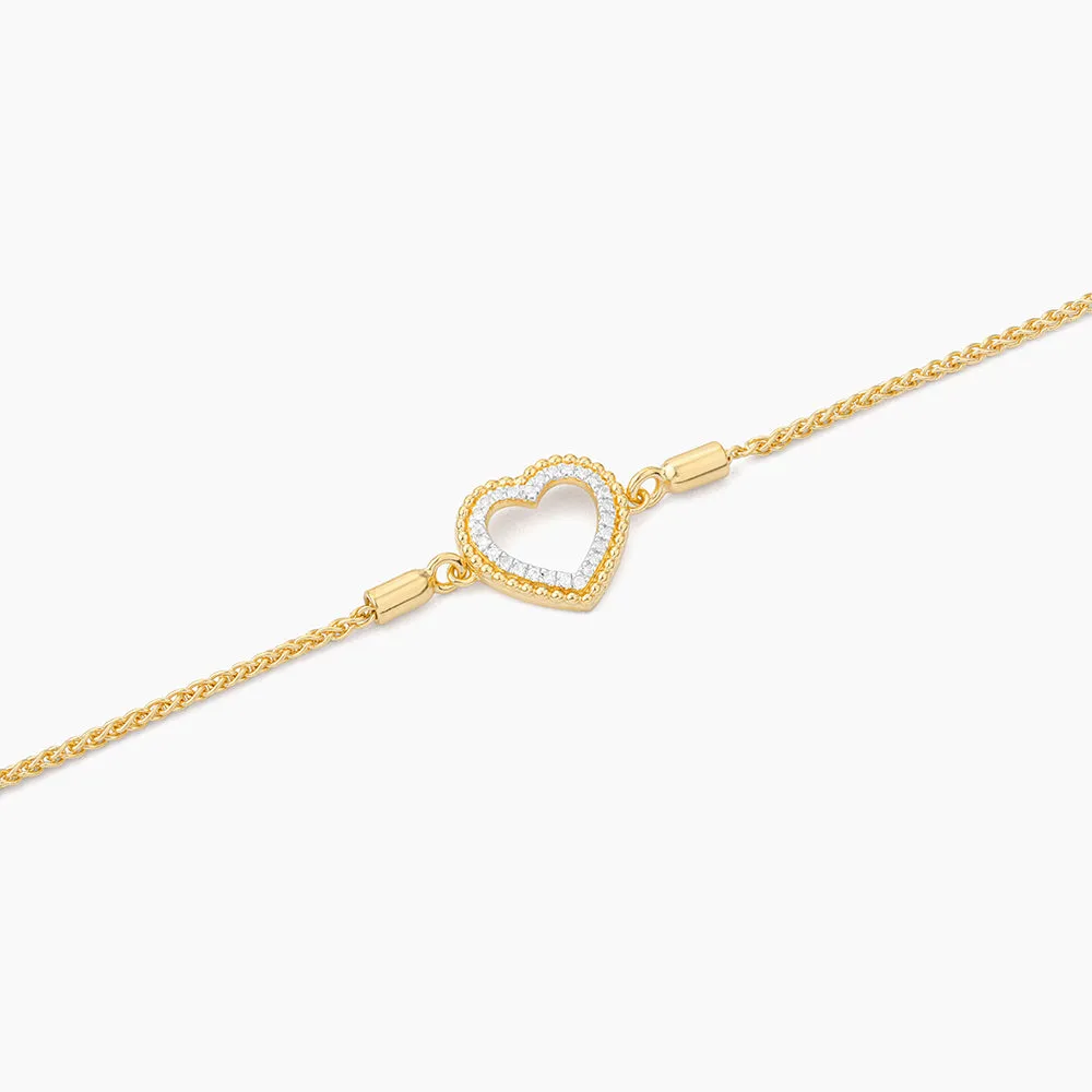 Beaded Heart Bolo Bracelet