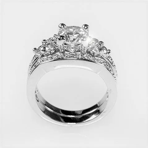 Bella 7mm Round Triplet Engagement Ring Set | 1.4ct | 2.5ct