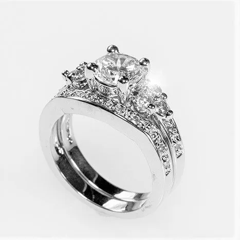 Bella 7mm Round Triplet Engagement Ring Set | 1.4ct | 2.5ct
