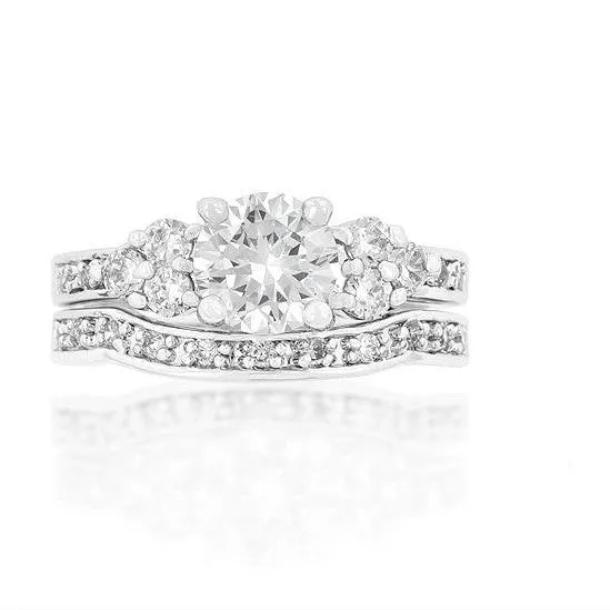 Bella 7mm Round Triplet Engagement Ring Set | 1.4ct | 2.5ct