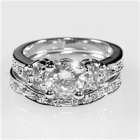 Bella 7mm Round Triplet Engagement Ring Set | 1.4ct | 2.5ct