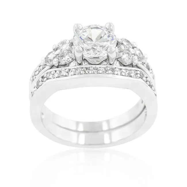 Bella 7mm Round Triplet Engagement Ring Set | 1.4ct | 2.5ct
