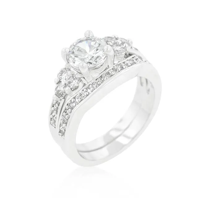 Bella 7mm Round Triplet Engagement Ring Set | 1.4ct | 2.5ct