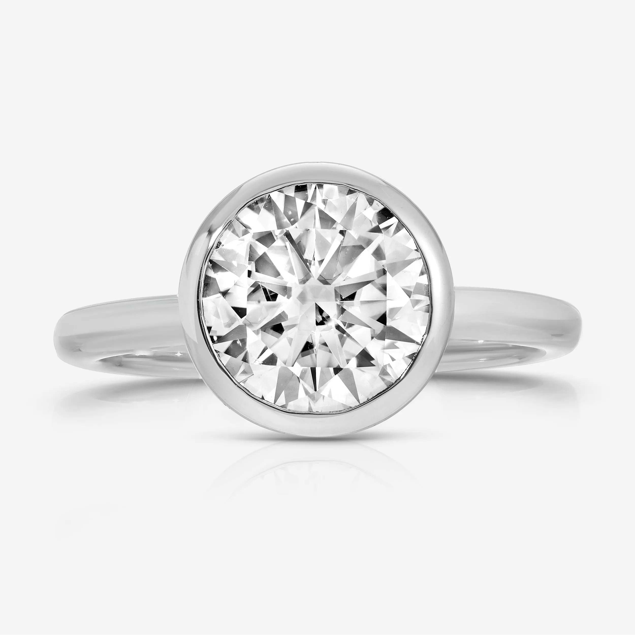 Bella Flush (3ct) Round Moissanite Engagement Ring