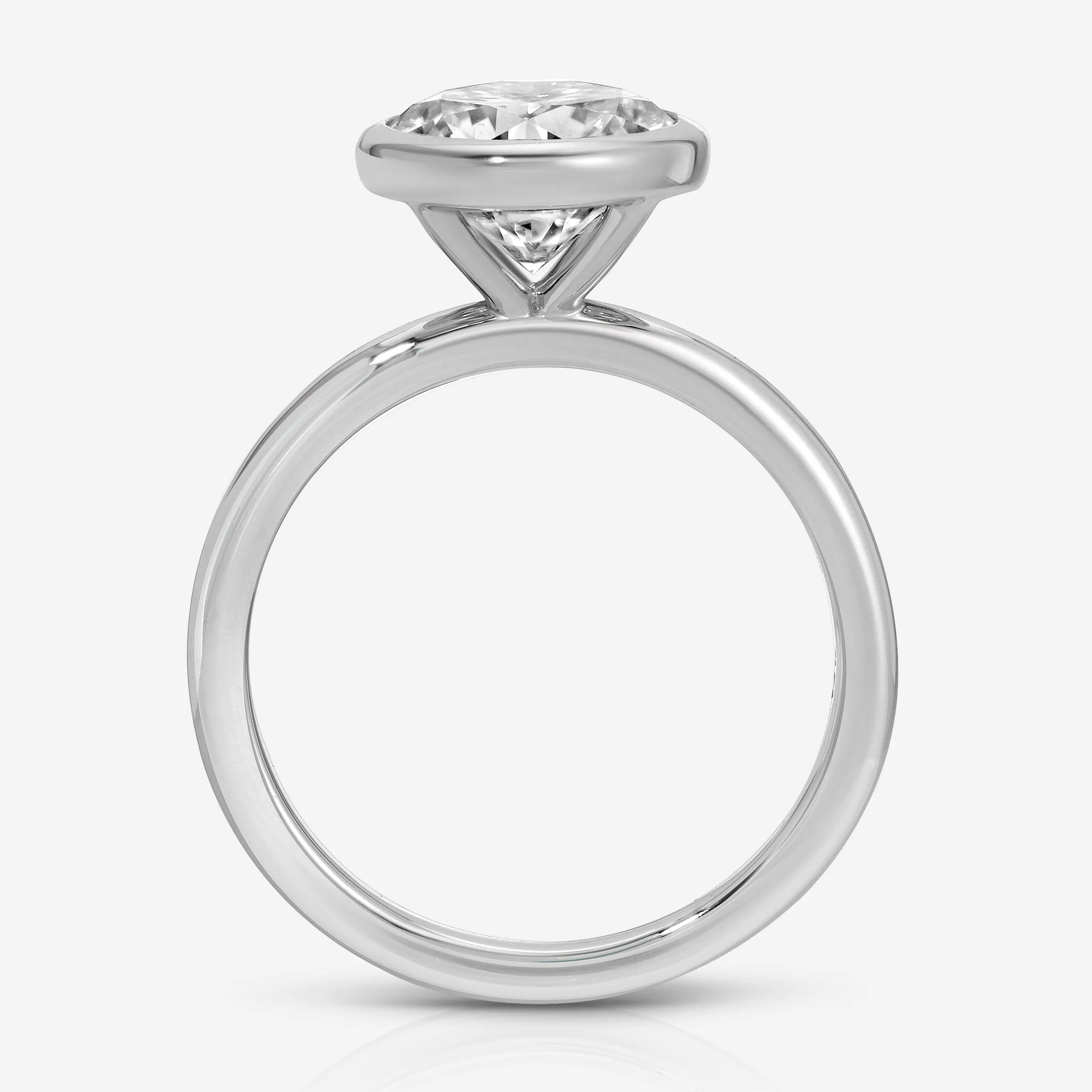 Bella Flush (3ct) Round Moissanite Engagement Ring