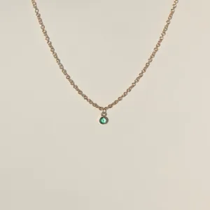 Bezel Emerald Necklace