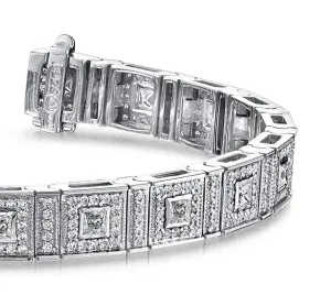 Bezel Set Princess Lab-Grown Diamond Bracelet with 5.45 ct.(finished) 1.4mm, 2.5mm