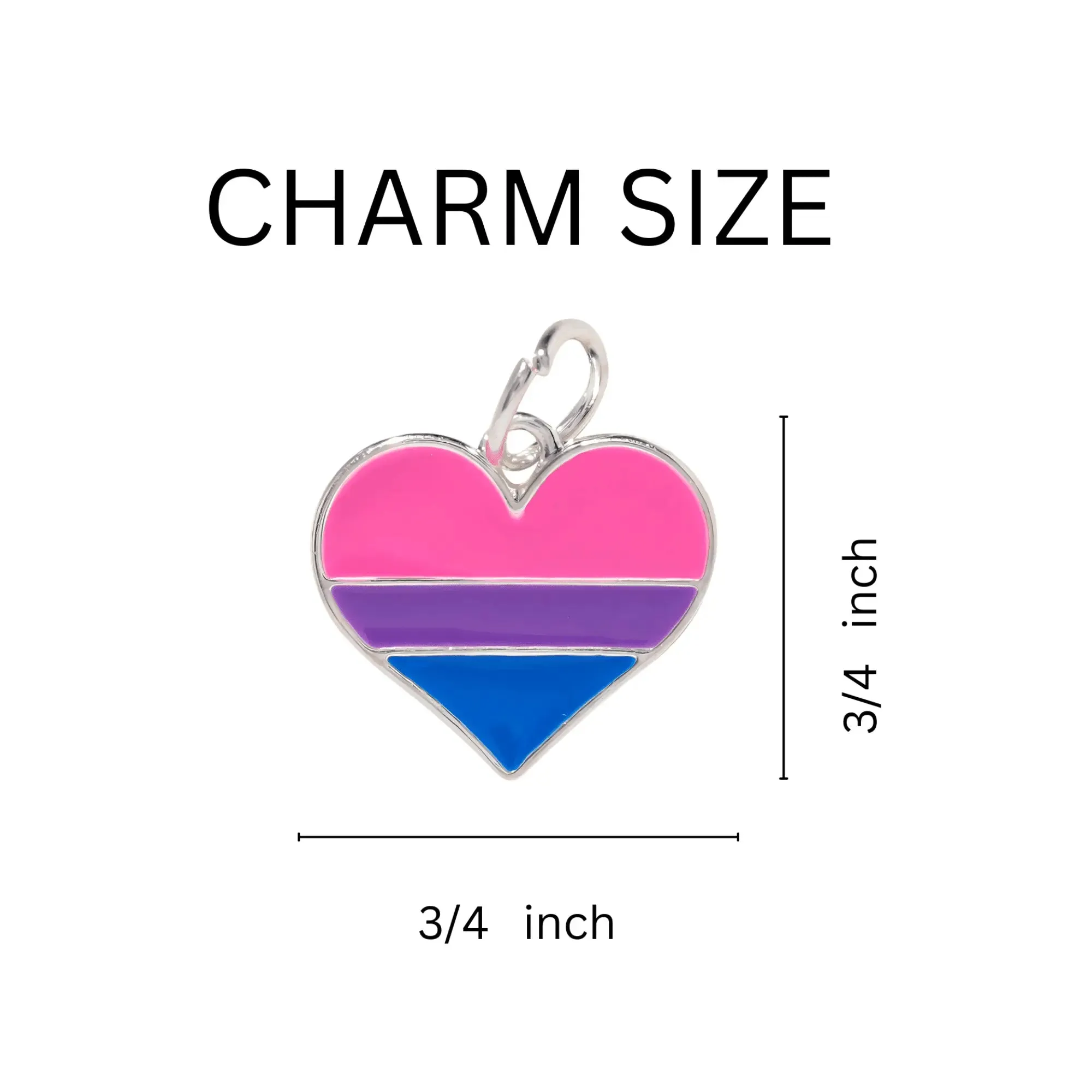 Black Cord Heart Bisexual LGBTQ Necklaces ()