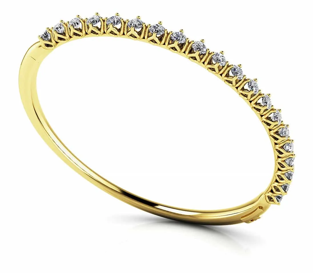 Blossoming Florals Diamond Bangle with 1.44 ct.(finished) 2.5mm