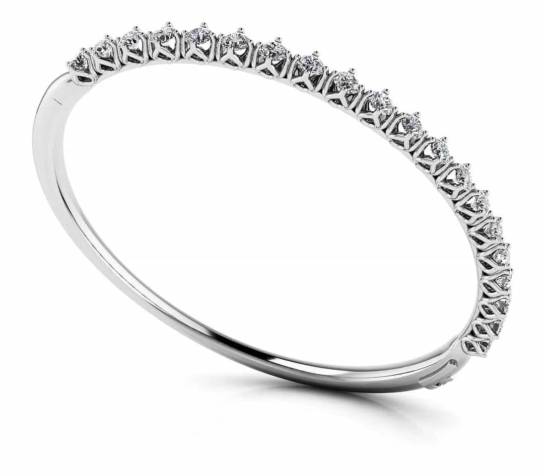 Blossoming Florals Diamond Bangle with 1.44 ct.(finished) 2.5mm
