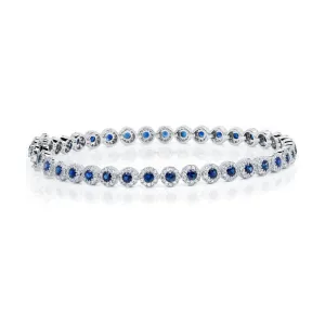 Blue Sapphire & Diamond Bracelet