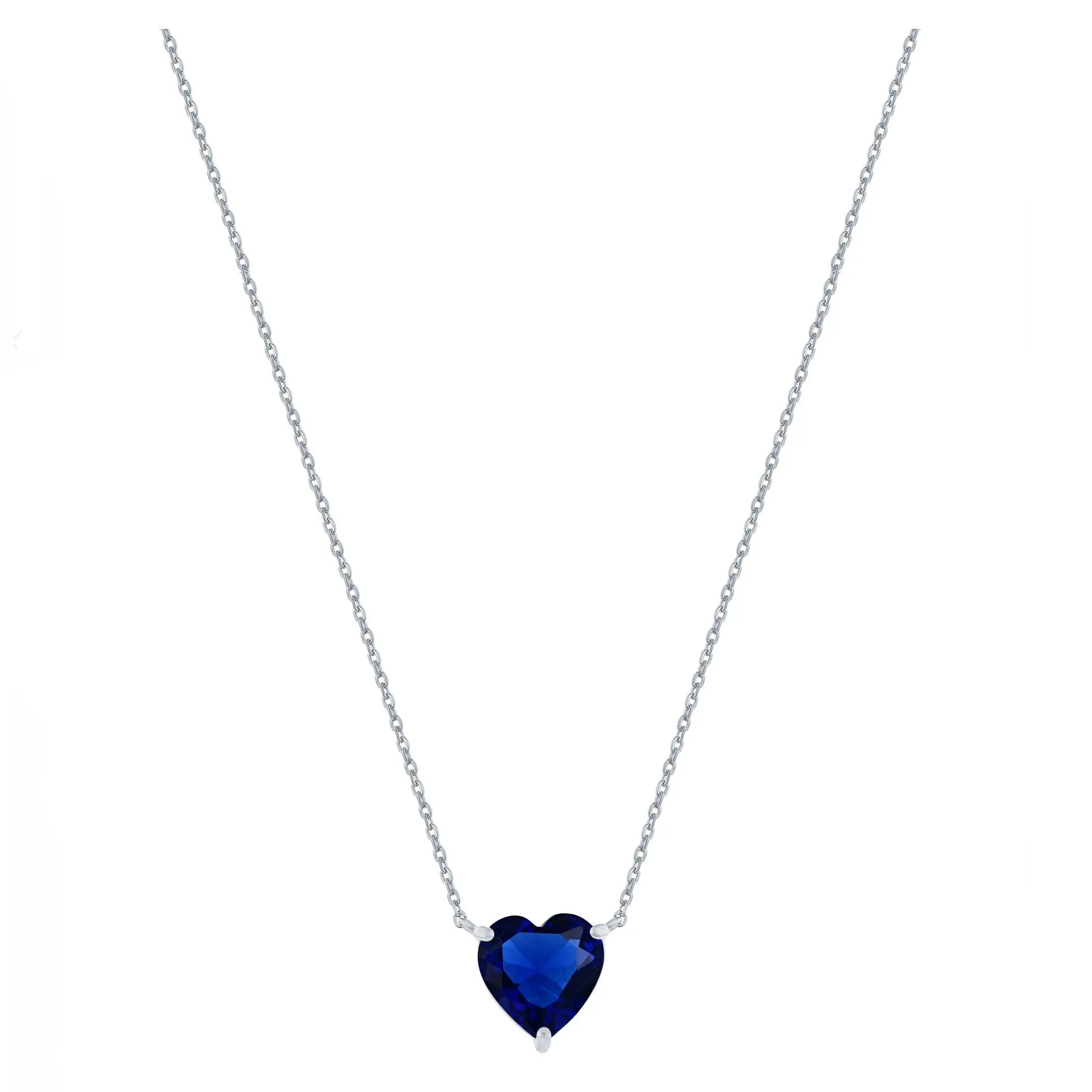 Blue Sapphire Heart Necklace
