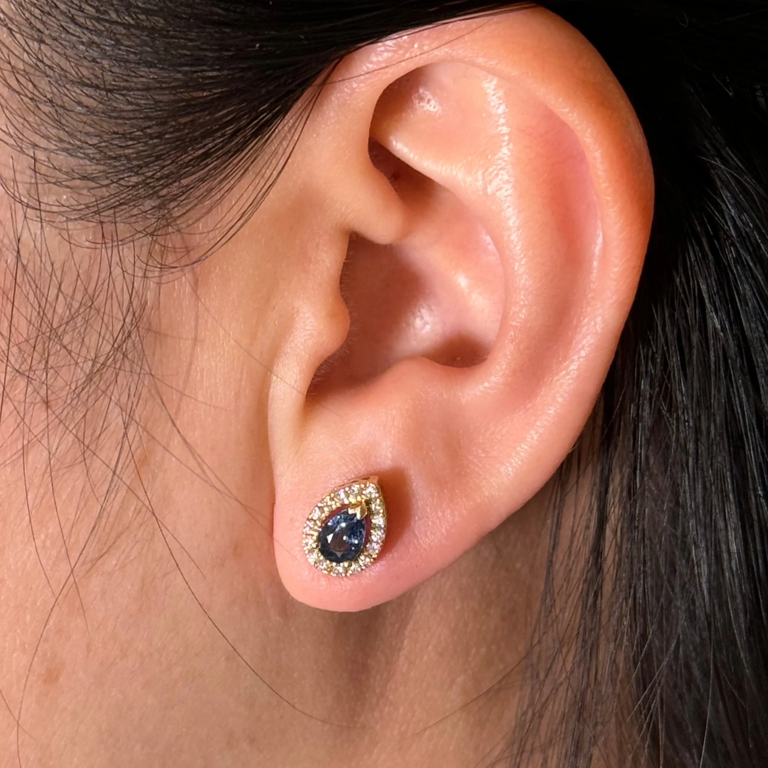 Blue Sapphire Studs-14k