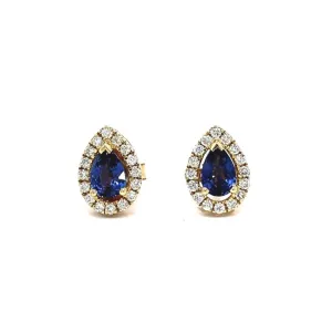 Blue Sapphire Studs-14k