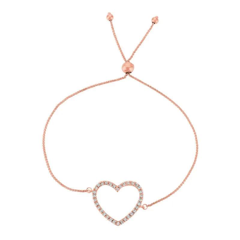 BOLO DIAMOND HEART BRACELET 14K GOLD (0.33 CTW)