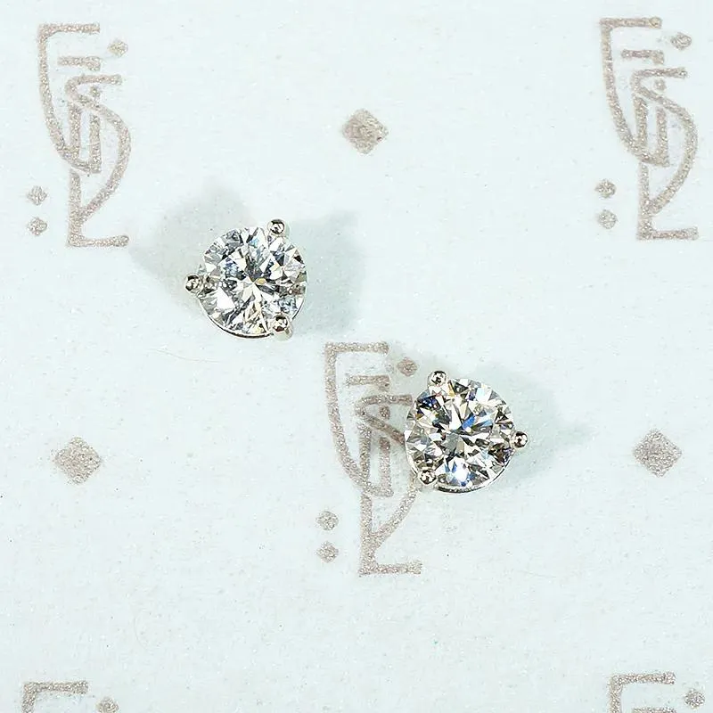 Bright Vintage 0.83tcw Diamonds in Platinum Martini Studs
