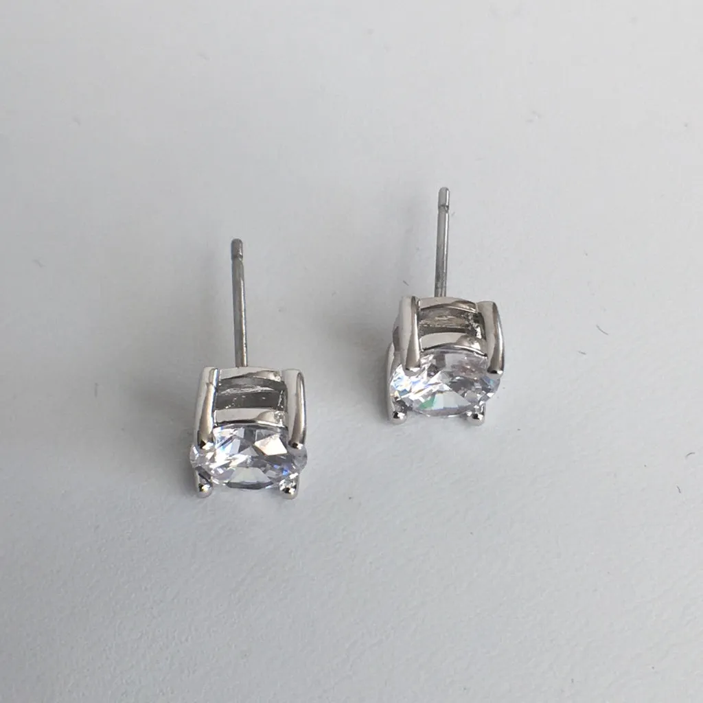 Brilliant Cut CZ Stud Earrings