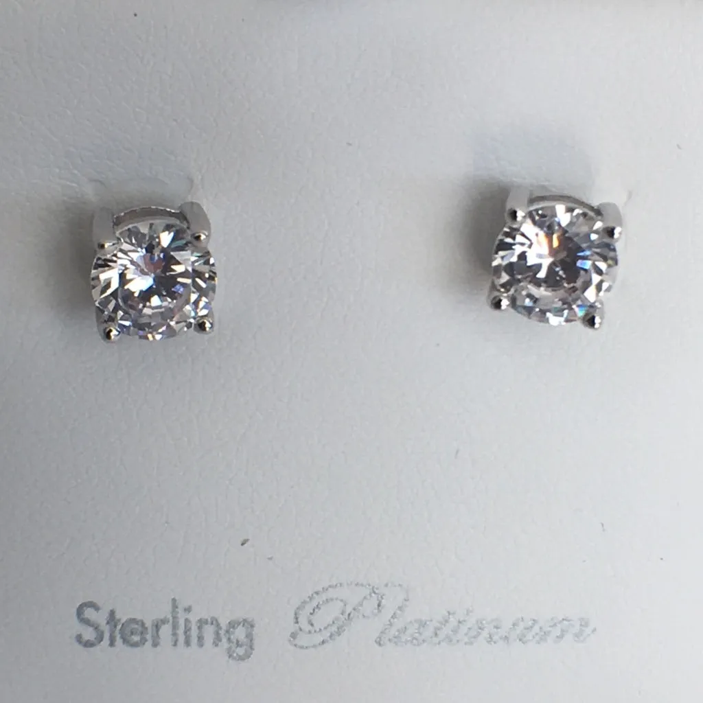 Brilliant Cut CZ Stud Earrings
