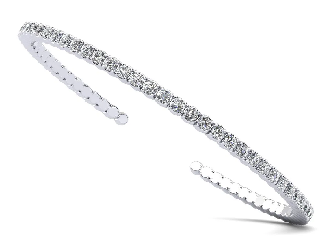 Brilliant Cut Round Diamond Flexible Bangle Diamond  with 2.05 ct.(finished) 2mm