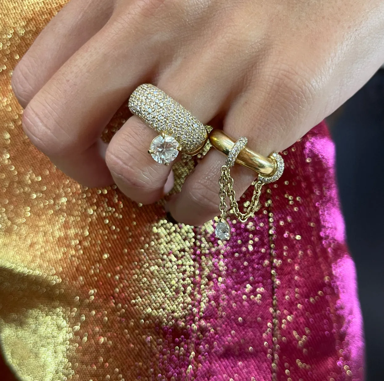 Brilliant Solitaire Diamond Statement Ring