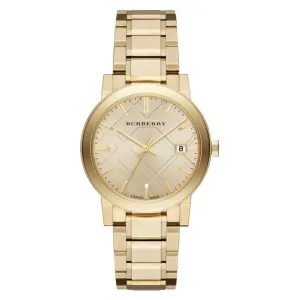 Burberry Gold Stainless Steel Gold Dial Quartz Unisex Watch - BU9033