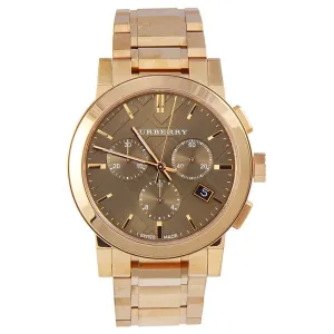 Burberry Rose gold Stainless Steel Bronze Dial Chronograph Quartz Unisex Watch - BU9754