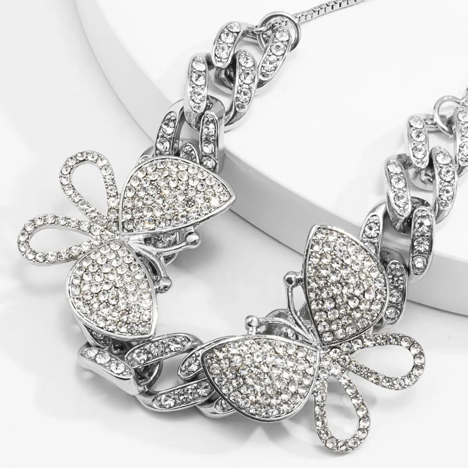 Butterfly Anklet | Diamond Anklet | Butterfly Bracelet | Womens Iced Out Bracelet | Womens Anklet | Womens Diamond Butterfly Bracelet
