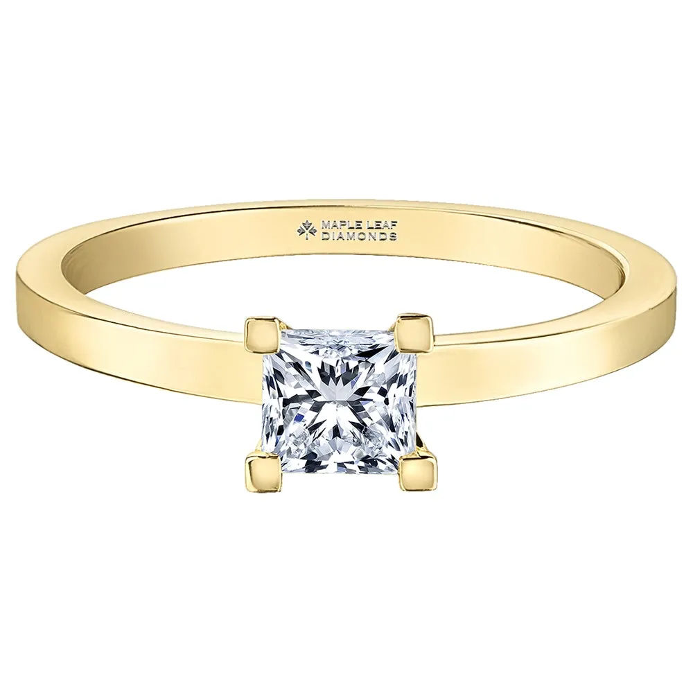 Canadian Princess Cut Diamond Solitaire Ring