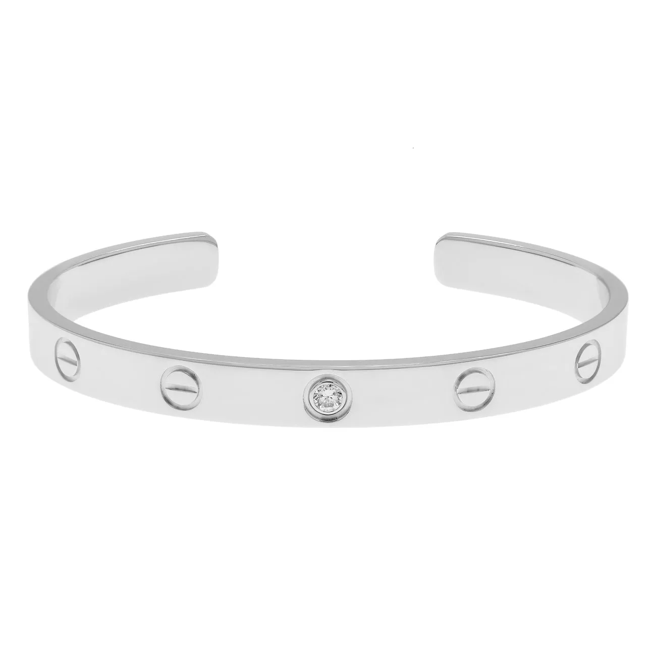 Cartier 18K White Gold Diamond Love Bracelet
