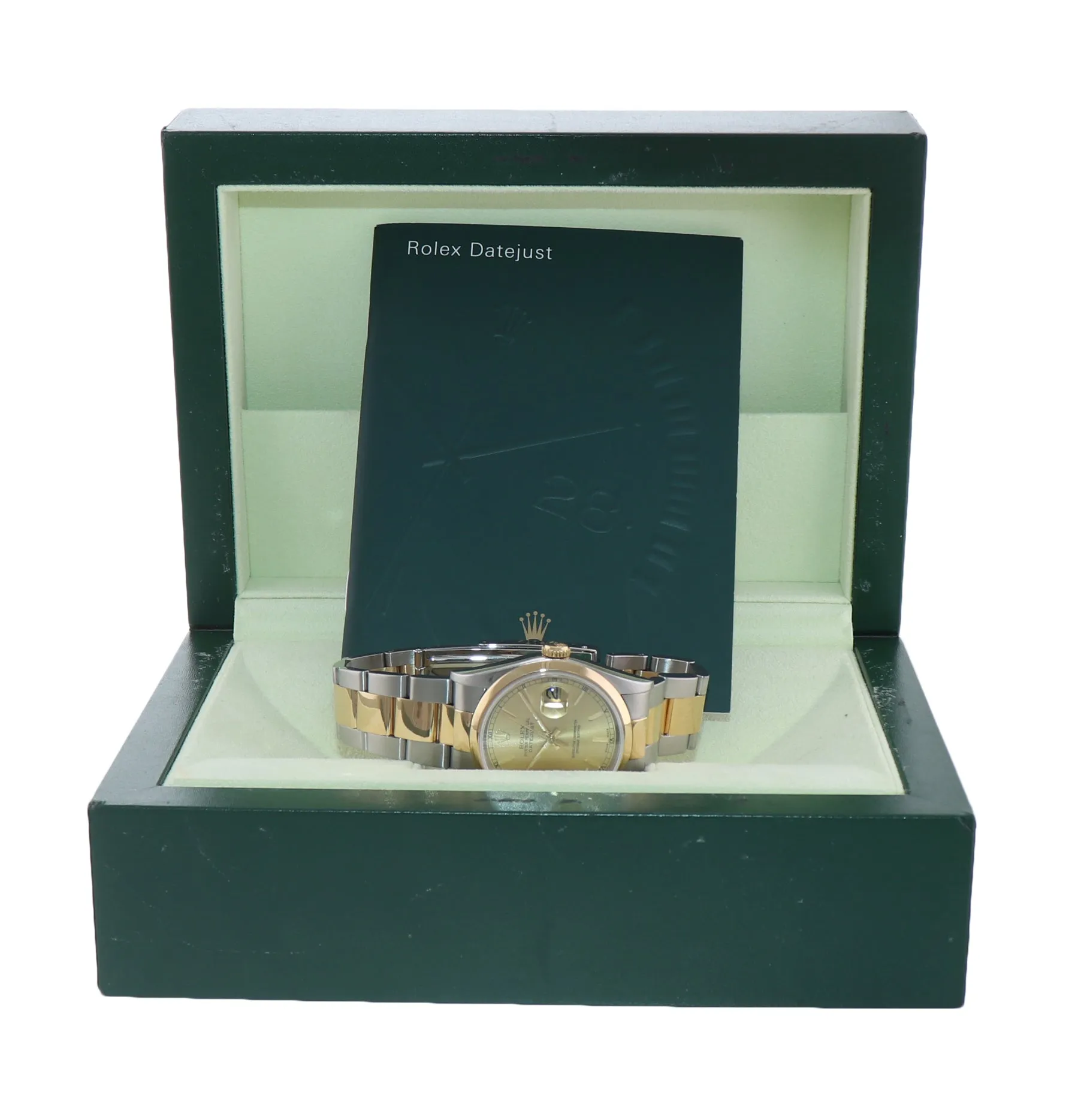 Caseback Sticker Rolex DateJust 36mm 16203 Two Tone Champagne Stick 36mm Watch