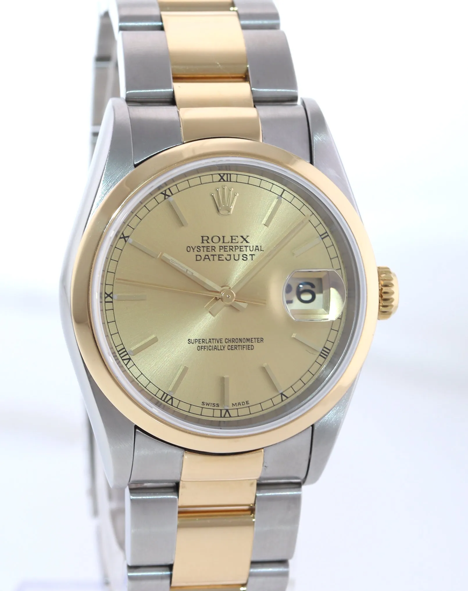 Caseback Sticker Rolex DateJust 36mm 16203 Two Tone Champagne Stick 36mm Watch