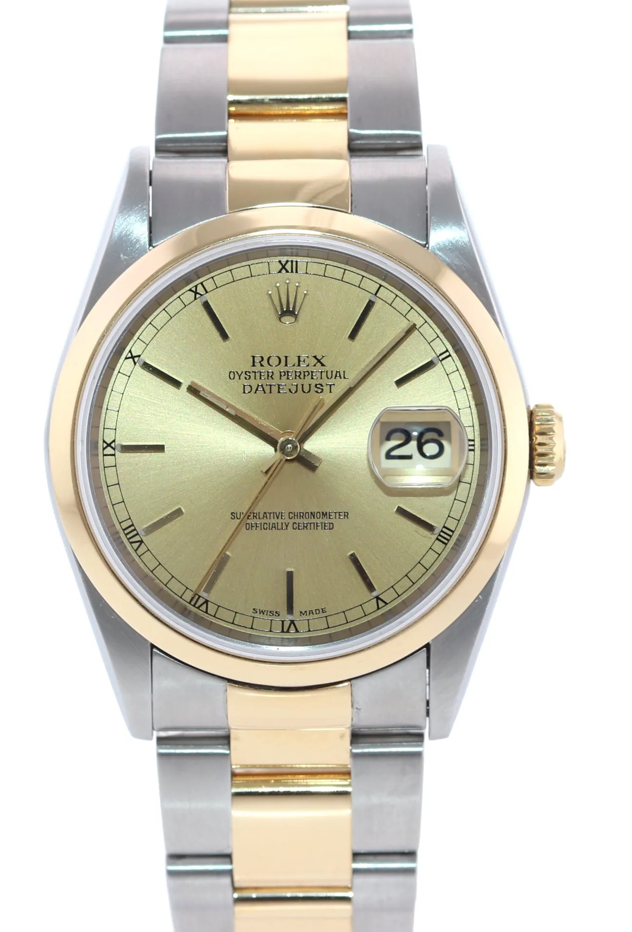 Caseback Sticker Rolex DateJust 36mm 16203 Two Tone Champagne Stick 36mm Watch