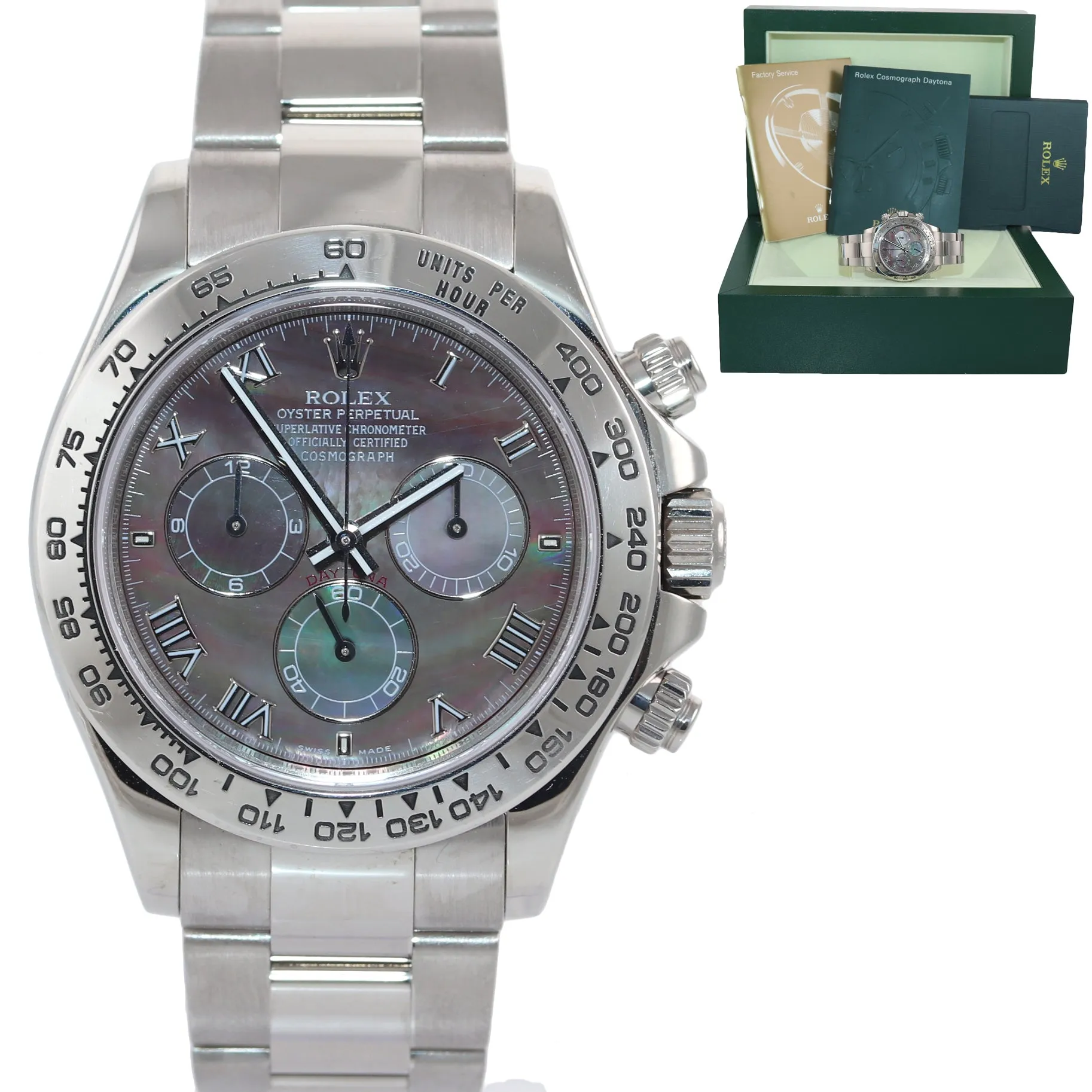 CASEBACK STICKER Rolex Daytona Mother of Pearl 116509 18k White Gold Watch Box