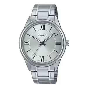 Casio Silver Stainless Steel White Dial Quartz Watch for Gents - MTP-V005D-7B5UDF