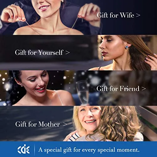 CDE Angel Wing Earrings Women Silver Plated Studs Ear Ring Crystal Heart Ocean Mothers Day Jewelry Gift for Mom