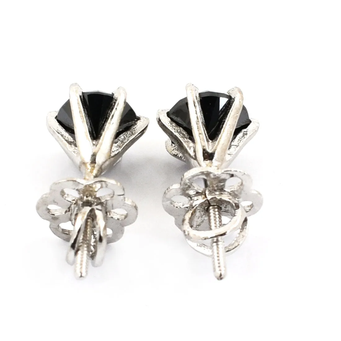 Certified 3 Ct Round Brilliant Cut Black Diamond Solitaire Studs, Amazing Collection with Great Shine