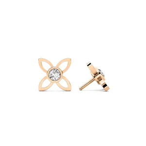 Chorost & Co. Private Collection 14K Rose Gold 0.15ct Diamond Flower Stud Earrings