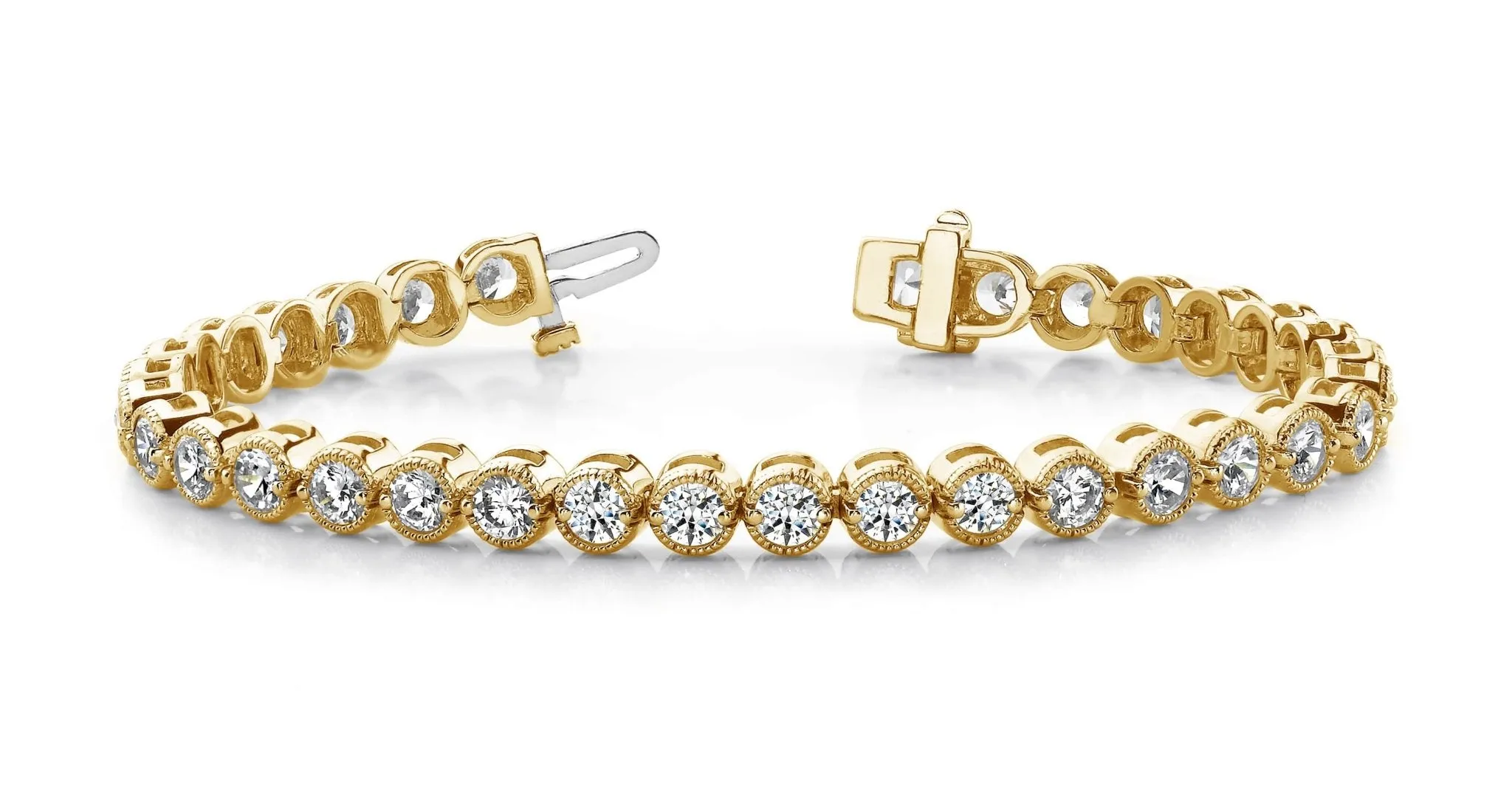 Circle Milgrain Diamond Bracelet with 1.10 ct.(finished) 1.5mm