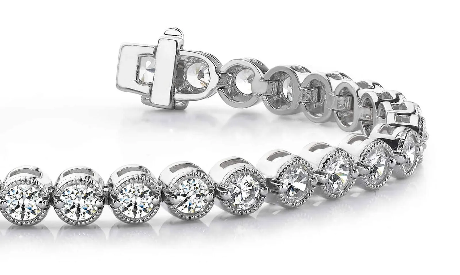 Circle Milgrain Diamond Bracelet with 1.10 ct.(finished) 1.5mm
