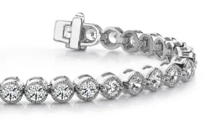 Circle Milgrain Diamond Bracelet with 1.10 ct.(finished) 1.5mm
