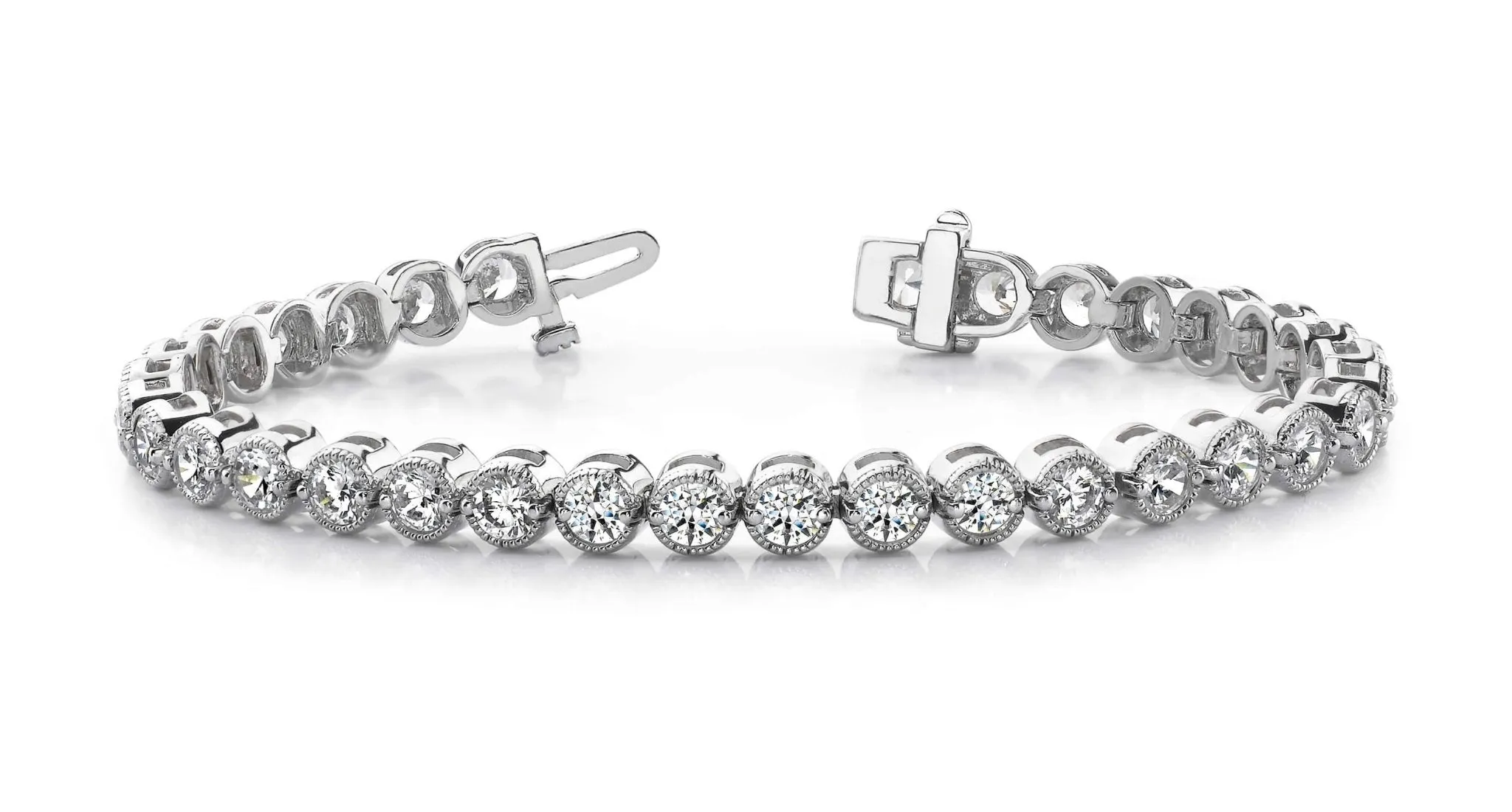 Circle Milgrain Diamond Bracelet with 1.10 ct.(finished) 1.5mm
