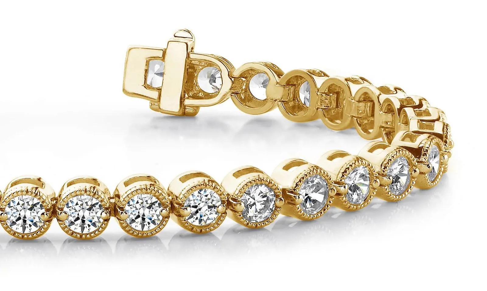 Circle Milgrain Diamond Bracelet with 1.10 ct.(finished) 1.5mm