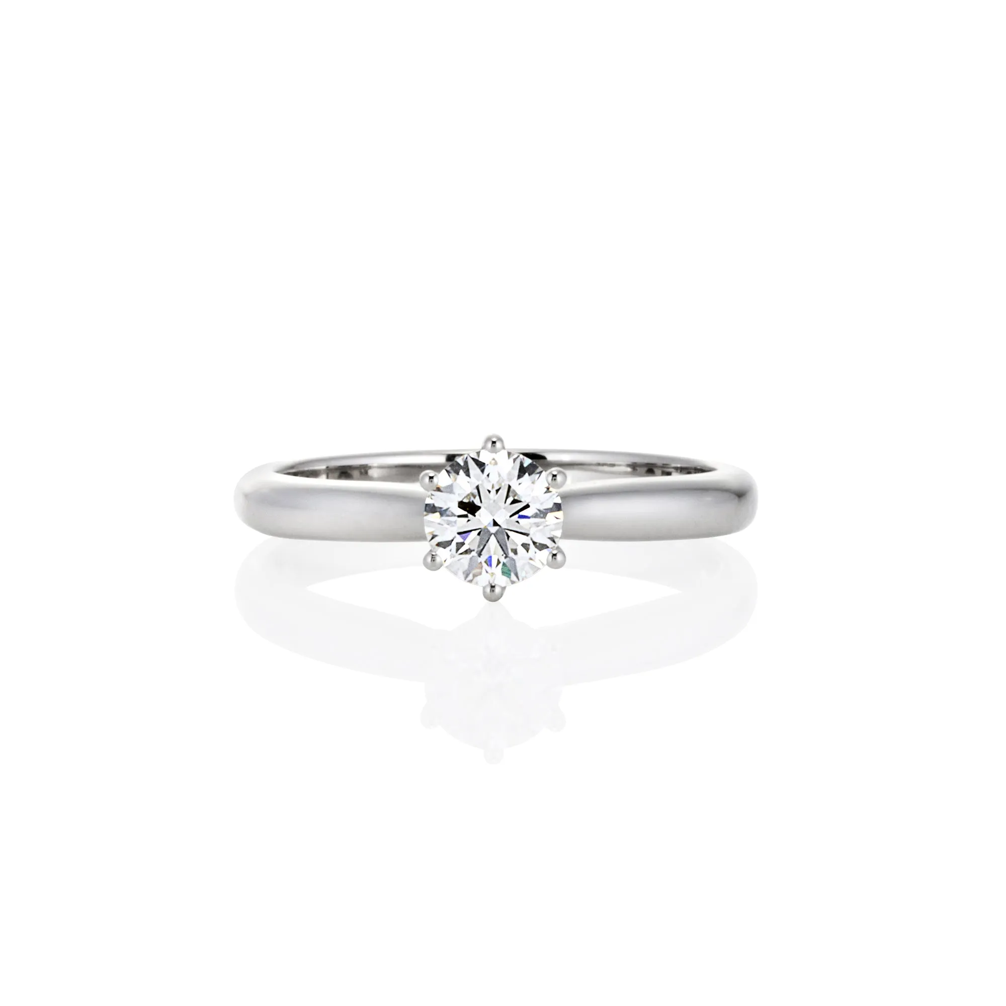 Clara - 9ct White Gold Round Brilliant Lab Grown Diamond Engagement Solitaire Ring TDW= 0.50ct