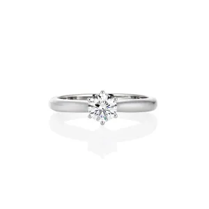 Clara - 9ct White Gold Round Brilliant Lab Grown Diamond Engagement Solitaire Ring TDW= 0.50ct
