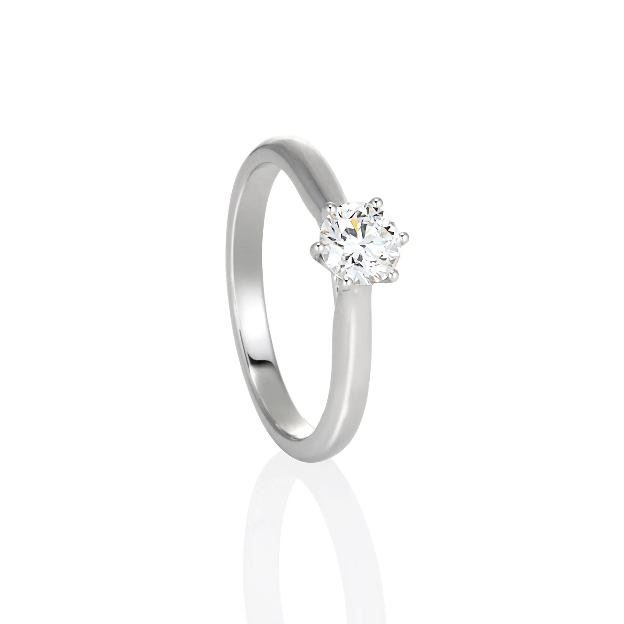 Clara - 9ct White Gold Round Brilliant Lab Grown Diamond Engagement Solitaire Ring TDW= 0.50ct