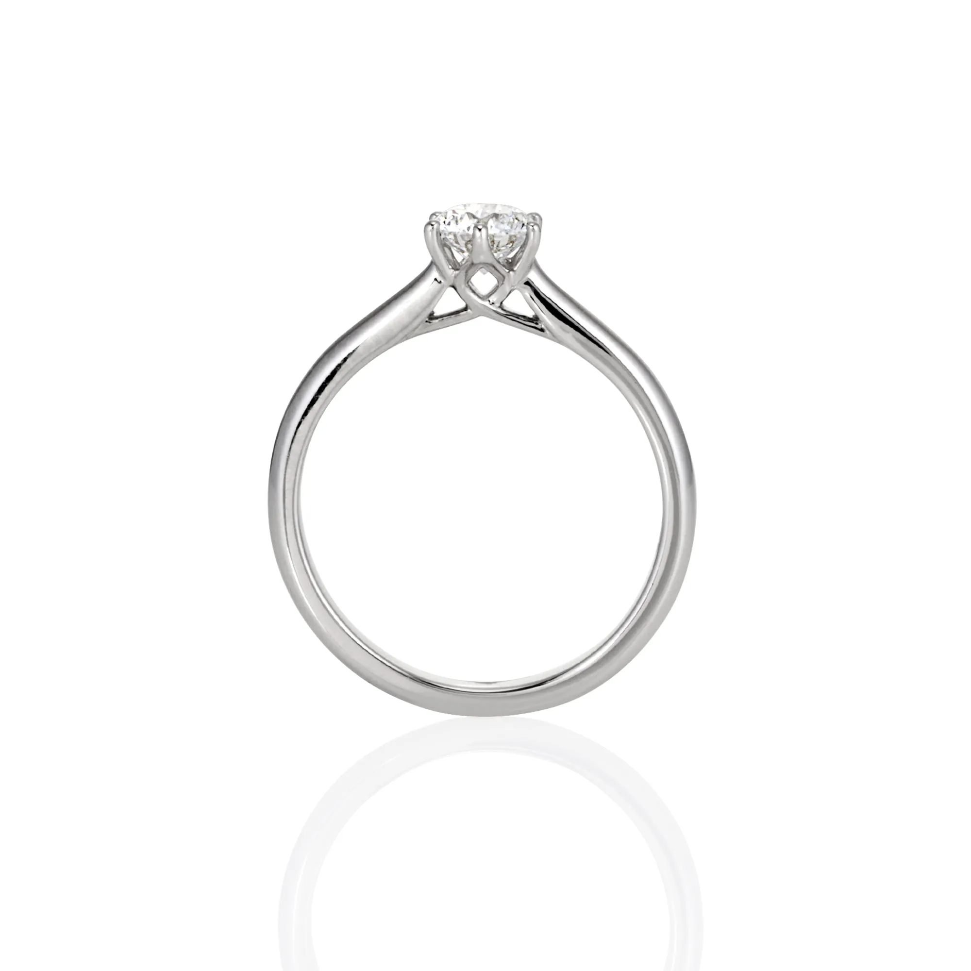 Clara - 9ct White Gold Round Brilliant Lab Grown Diamond Engagement Solitaire Ring TDW= 0.50ct