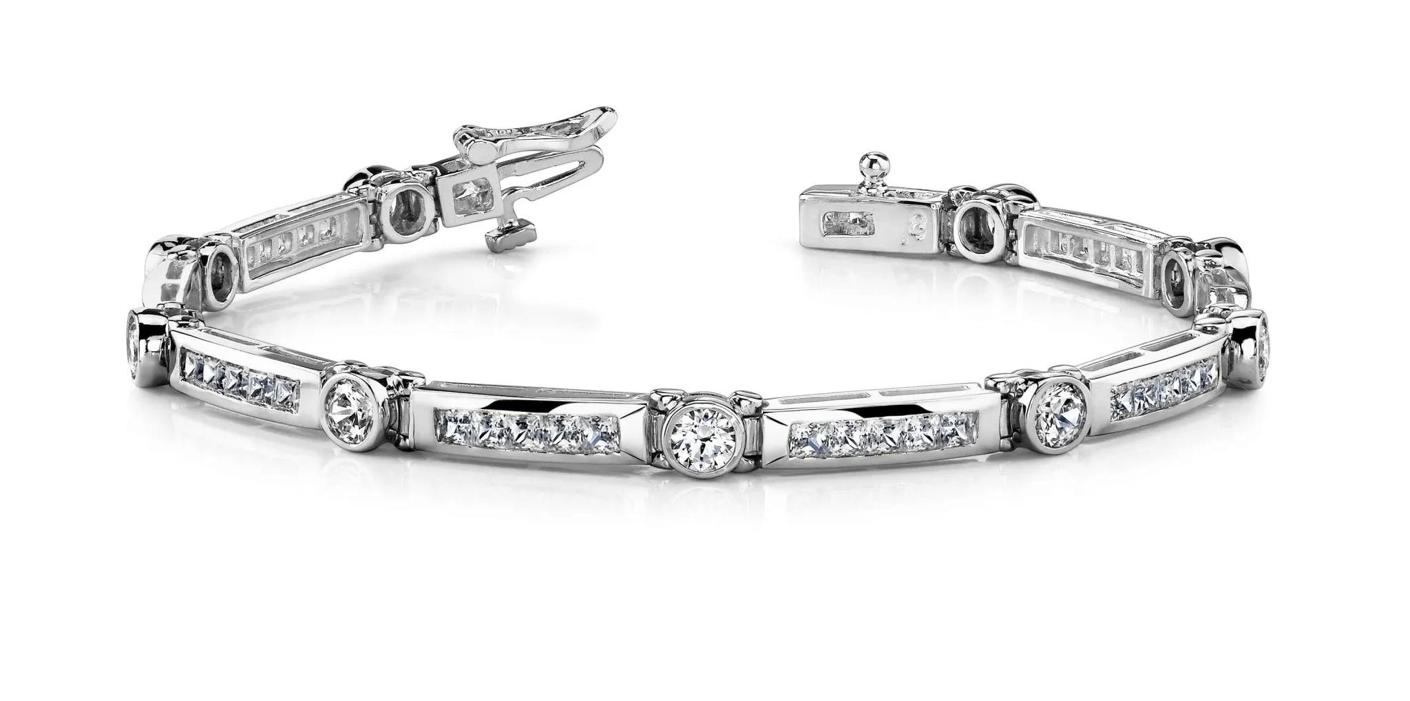 Classic Channel Frame Diamond Bracelet with 3.05 ct.(finished) 1.75mm, 3mm