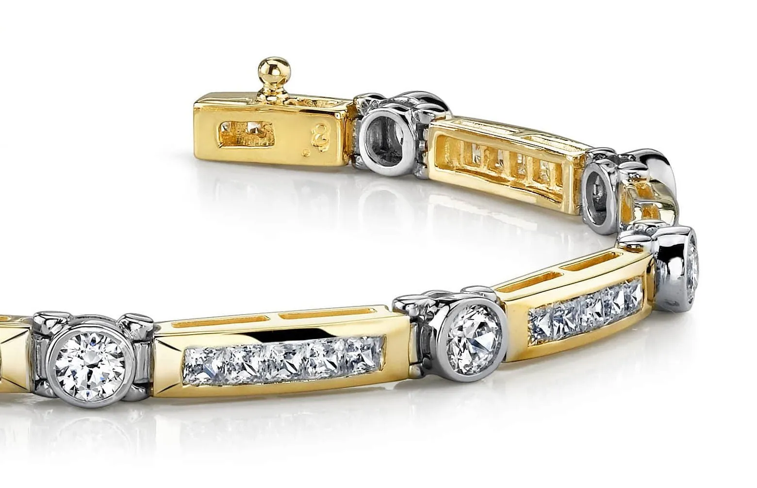Classic Channel Frame Diamond Bracelet with 3.05 ct.(finished) 1.75mm, 3mm