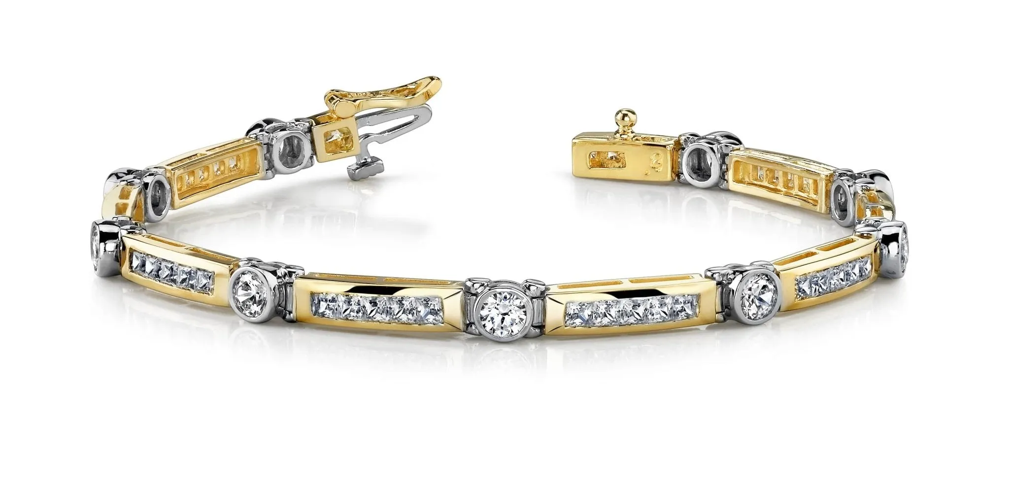 Classic Channel Frame Diamond Bracelet with 3.05 ct.(finished) 1.75mm, 3mm