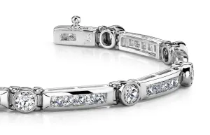 Classic Channel Frame Diamond Bracelet with 3.05 ct.(finished) 1.75mm, 3mm